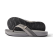 Pair of grey Cushion Phantom 2.0 men's sandals, side and bottom views, featuring extra cushion and arch support.