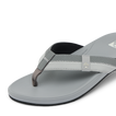 Cushion Phantom 2.0 men’s sandal facing left, close-up of grey soft-rebound cushioned toe strap and footbed.