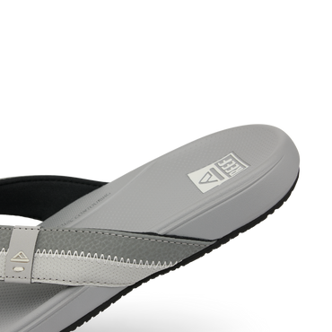 Cushion Phantom 2.0 right-facing men's sandal close-up showing grey cushioned footbed and soft arch support strap.