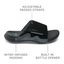 Side view of the black Cruiser Slide for men showing adjustable padded straps and built-in bottle opener.