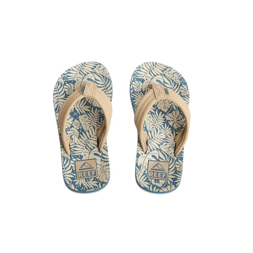 Kids Ahi - Blue/Tan Palm - Top View