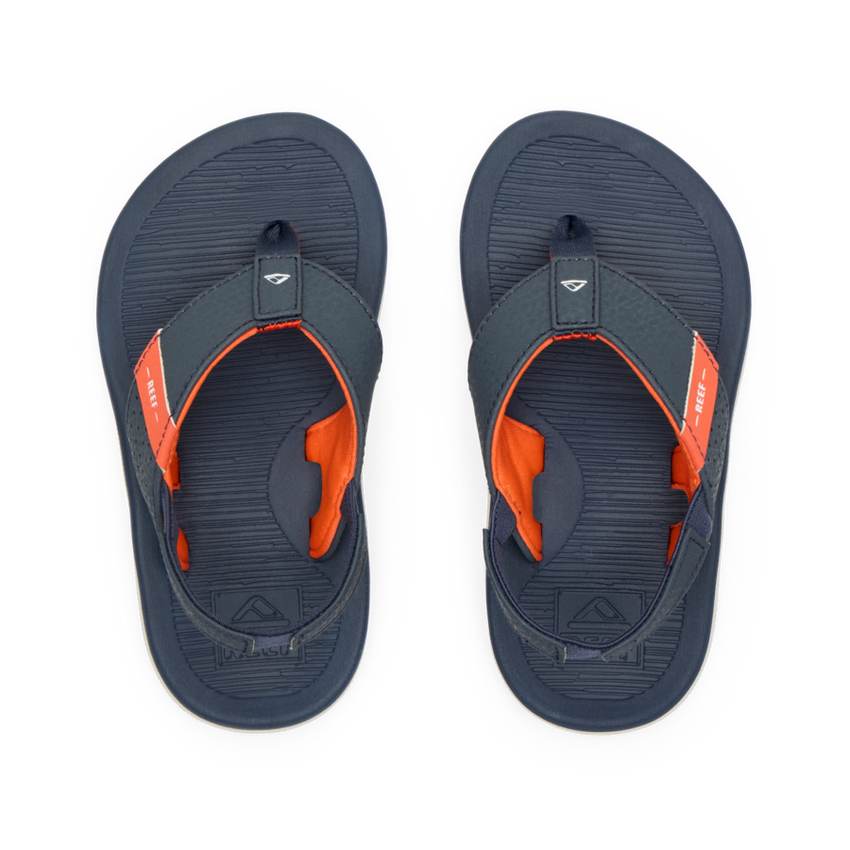 Little Santa Ana - Navy/White/Orange - Top View
