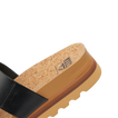 Close-up of the heel and footbed of Cushion Vista Hi facing right, featuring cork, arch support, and soft cushioning.