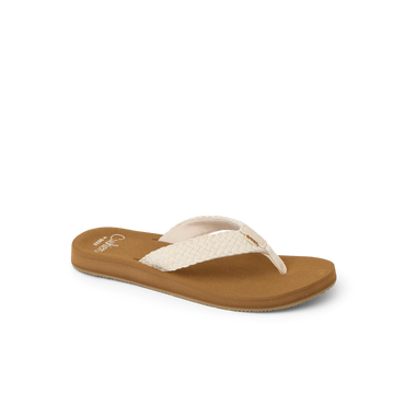 Baja Maria women's right-facing sandal with braided strap and cushioned footbed, surf-inspired comfort for the beach.