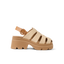 Vista Luxe Lucie women's sandal facing left, close-up of side view with cushioned platform and woven straps.