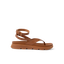 Vista Luxe Sierra sandal facing right, brown leather, ankle strap, soft-rebound cushioning, anatomical arch support beach shoe