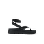 Vista Luxe Sierra black sandal facing left, showing side view with ankle strap, platform sole, and cushioned footbed.