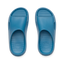 Top-down view of blue Kids Rio Slide facing upward, showing soft-rebound cushioning and anatomical arch support.