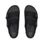 Top view of black Phantom Tradewind men's sandals with dual straps, soft cushioning, and anatomical arch support for beach comfort.