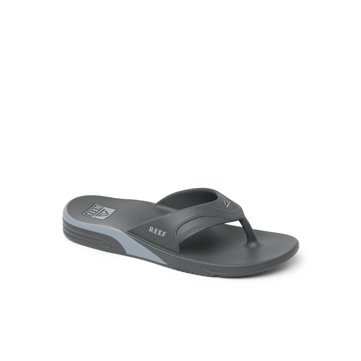 Fanning H2O grey water friendly flip flops facing right with arch support