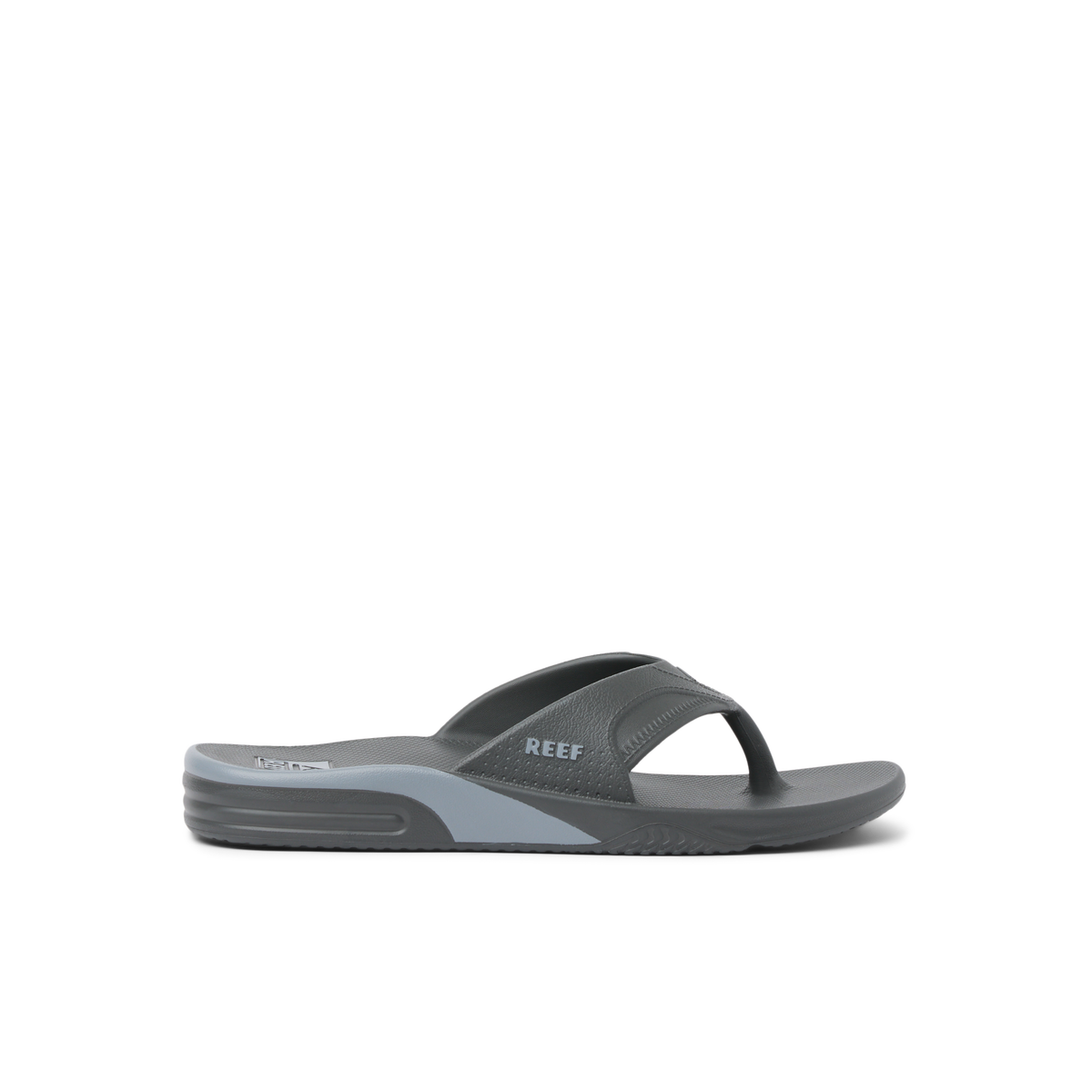 Fanning H2O grey water friendly flip flops facing right with anatomical arch support