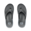 Fanning H2O gray water friendly flip flops viewed from above, toes facing upward with cushioned footbeds