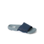Phantom Slab slide facing left showing navy upper strap and gray molded footbed with arch support, surf-inspired comfort footwear.