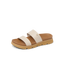 Vista Luxe Thea women’s sandal facing left, close-up of soft-rebound cushioned footbed and dual straps for all-day comfort.