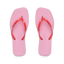 Solaye women's pink sandals with coral straps, top view, beach-inspired comfort and anatomical arch support.