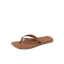 Solaye women's brown flip flop sandal facing left, showing top and side, with arch support and cushioned sole