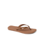 Solaye women's chocolate brown sandal facing right, featuring soft cushioning and anatomical arch support for beach comfort.