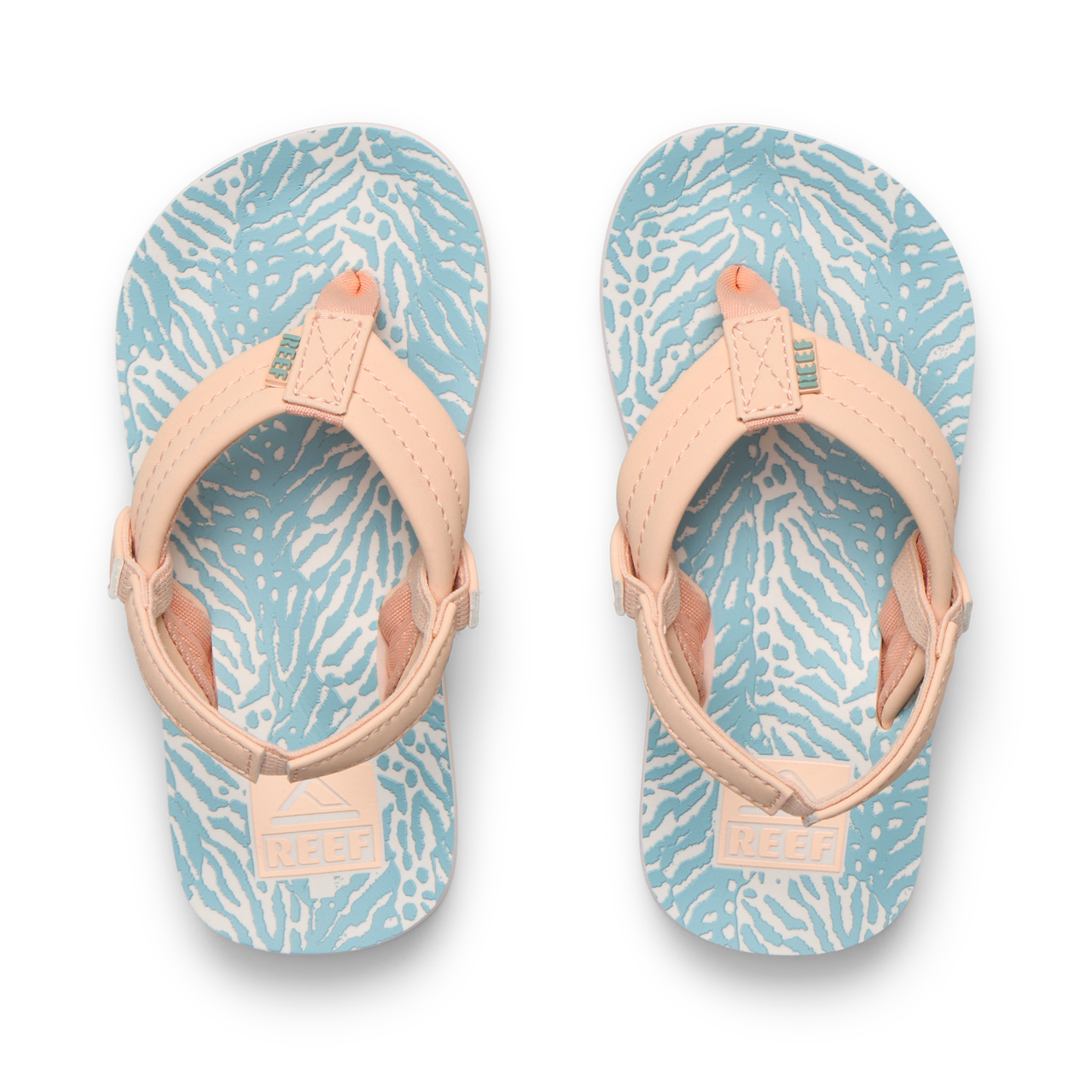 Little Ahi - Peach/Blue Animal - Top View