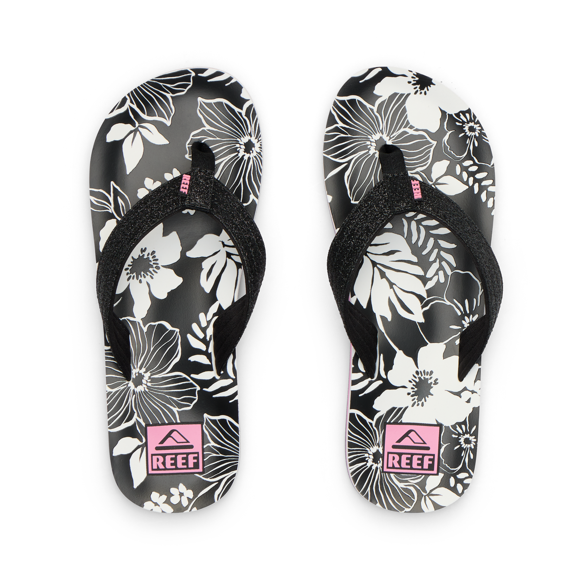 Kids Ahi Water Friendly Flip Flops in Pink/Black Floral | Reef – REEF