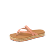 Vista Carmen women's sandal facing left, close-up on toe strap and cushioned arch support with braided platform sole.