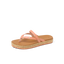 Vista Carmen women's sandal facing left, close-up on toe strap and cushioned arch support with braided platform sole.