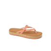 Vista Carmen women's sandal facing left, featuring surf-inspired design with cushioned footbed and braided platform sole.