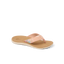 Santa Ana women's peach tan sandal facing left, showing toe post and cushioned footbed for beach comfort.