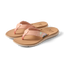Santa Ana women's peach tan flip flops facing right, showing top and side with soft cushioning and arch support.