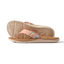 Santa Ana women's sandals facing right, close-up of cushioned sole and floral strap, beach-inspired comfort footwear.