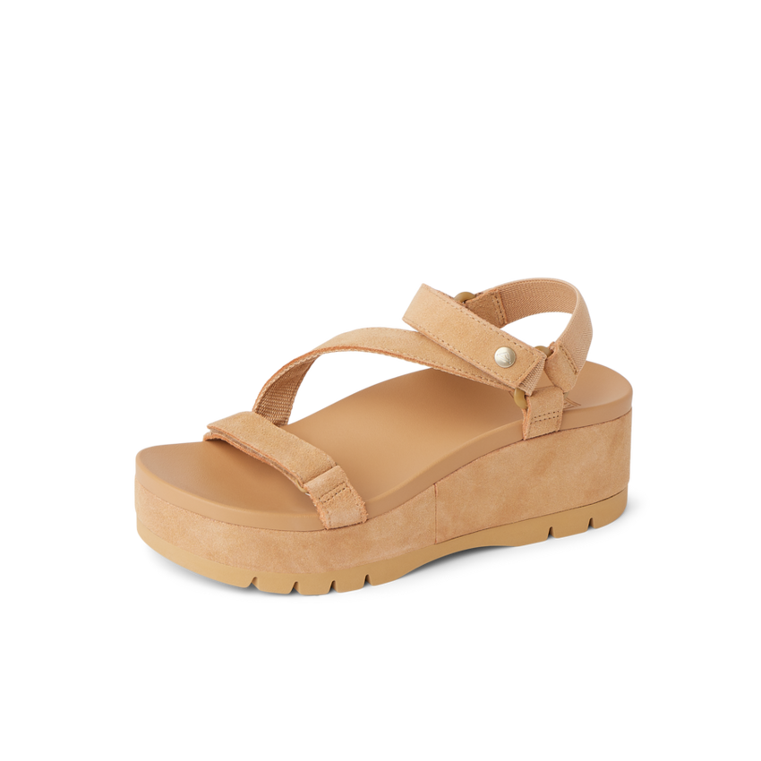 Vista Higher Luna - Tan Suede - Left Side View