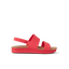 Side view of women's Reef Water Vista sandal in hibiscus red with anatomical arch support and cushioned footbed for beach comfort