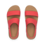 Top view of women's Reef Water Vista coral sandals with arch support and cushioned footbeds, designed for beach comfort.