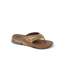 Fanning + brown men's flip flop facing right, featuring anatomical arch support and soft-rebound cushioning for beach comfort.