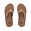 Top view of men's Fanning + brown sandals with anatomical arch support and soft-rebound cushioning for beach comfort.
