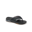 Fanning + men's black and gray flip flop facing right, showing arch support and water-friendly cushioned sole