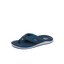 Offshore men's navy blue flip flop facing right, showing front and side with comfort-focused, beach-inspired design.