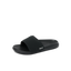 Tailslide black slide sandal facing right, showing top and side, with anatomical arch support and cushioned footbed.