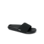 Tailslide men's black slide facing right showing top and side with arch support, water-friendly beach-inspired design