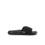 Tailslide men's black slide facing right, showing side profile with anatomical arch support and water-friendly design.