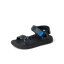 Kids Shoremazing sandal facing left, black and blue with anatomical arch support and soft cushioning for comfort.