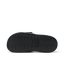 Kids Salty Slide black slide sandal sole facing upward, showing durable water-friendly rubber outsole for comfort.