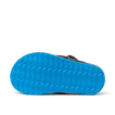 Little Windswell boys flip flop sole view facing up, showing durable blue water-friendly tread for beach comfort.