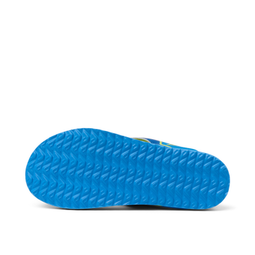 Kids Windswell showing the blue textured sole of a boys' flip flop, highlighting durable, water-friendly comfort.