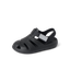 Little Totally Beachin black boys sandal facing right, close-up of cushioned arch support and water-friendly design