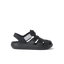 Little Totally Beachin black boys sandal facing left, close-up of lightweight, cushioned beach-inspired footwear.