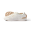 Side view of Shoreline Palisades women's sneaker facing left, showing breathable white upper, cushioned sole, and textured tan outsole.