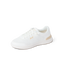 Shoreline Palisades women’s white sneaker facing right with cushioned sole and breathable mesh upper for beach comfort
