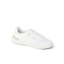 Shoreline Palisades white sneaker facing right, showing side and top with cushioned sole and arch support.