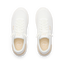 Top view close-up of white Shoreline Palisades sneakers for women with anatomical arch support and soft cushioning.