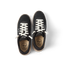 Top view of black Shoreline Palisades sneakers for women with white laces, breathable mesh, and cushioned insoles facing upward.
